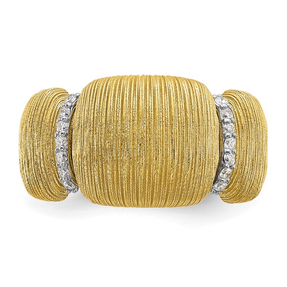 Herco 18K Two-tone Polished and Textured Diamond Ring