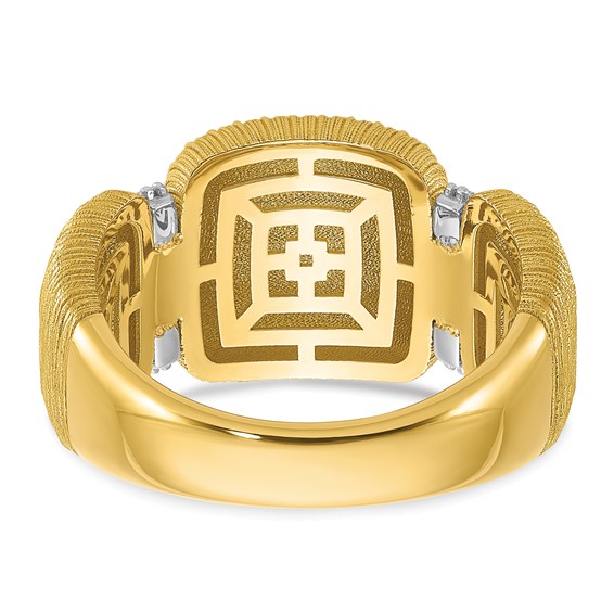 Herco 18K Two-tone Polished and Textured Diamond Ring