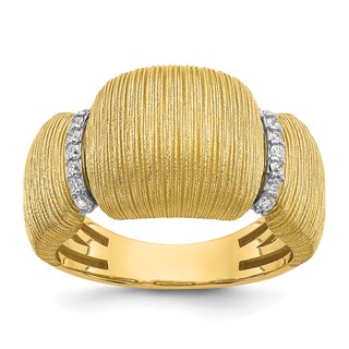 Herco 18K Two-tone Polished and Textured Diamond Ring