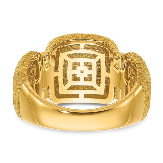 Herco 18K Polished and Textured Domed Ring