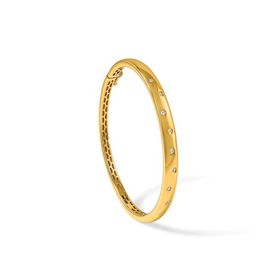 HERCO Gold Diamond Hinged Bangles