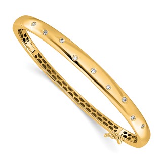 HERCO Gold Diamond Hinged Bangles
