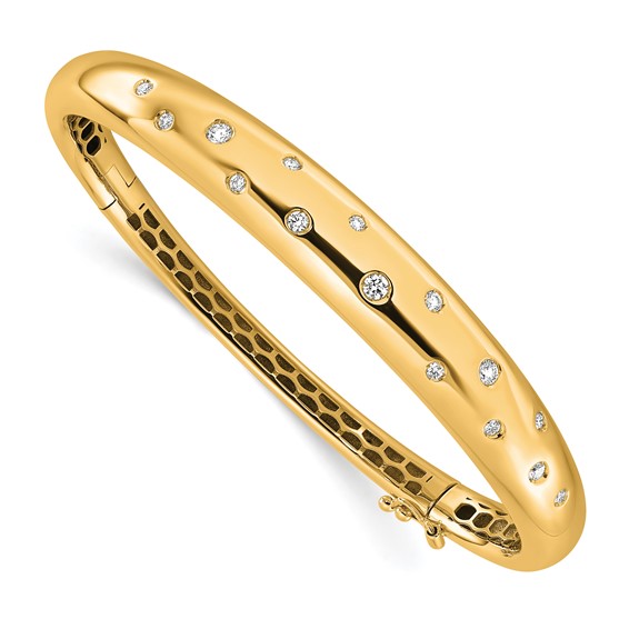 HERCO Gold Diamond Hinged Bangles