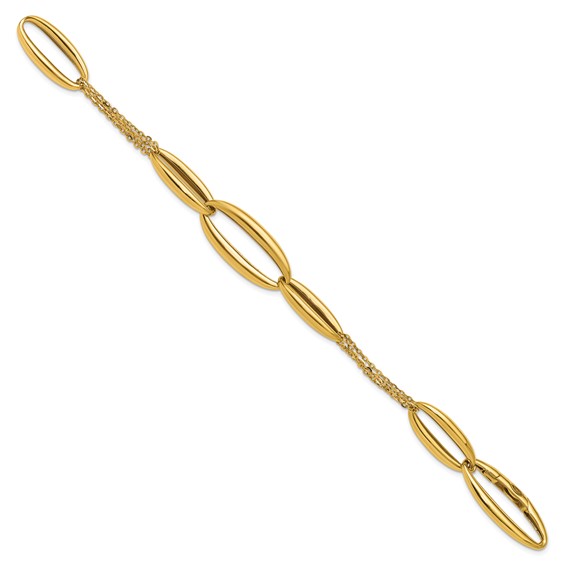 Herco 18K Polished Multi-chain with Ovals 8 inch Bracelet