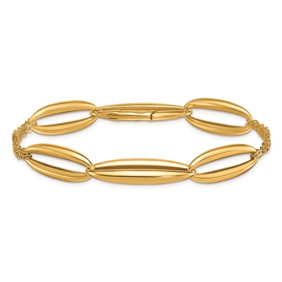 Herco 18K Polished Multi-chain with Ovals 8 inch Bracelet