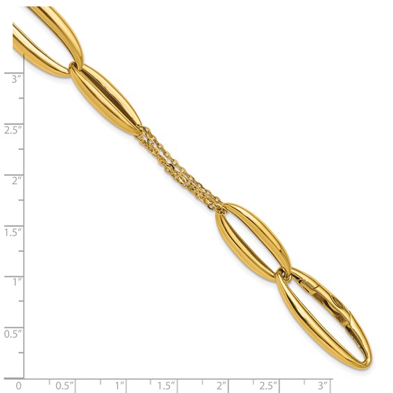 Herco 18K Polished Multi-chain with Ovals 8 inch Bracelet