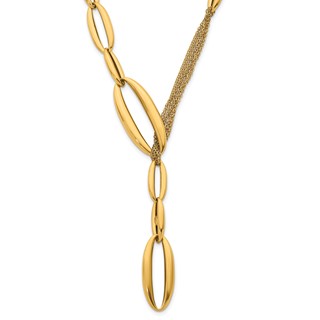 Herco 18K Polished Multi-chain with Ovals Y-drop Sliding 25 inch Necklace