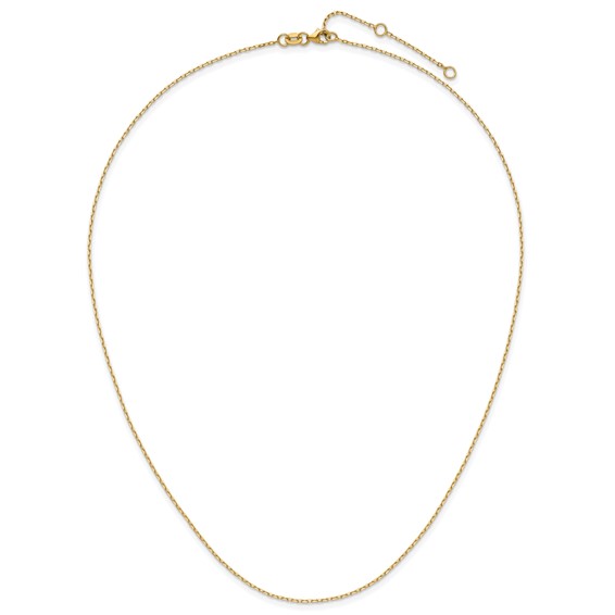 Herco Gold Adjustable Diamond-Cut Elongated Cable Chain