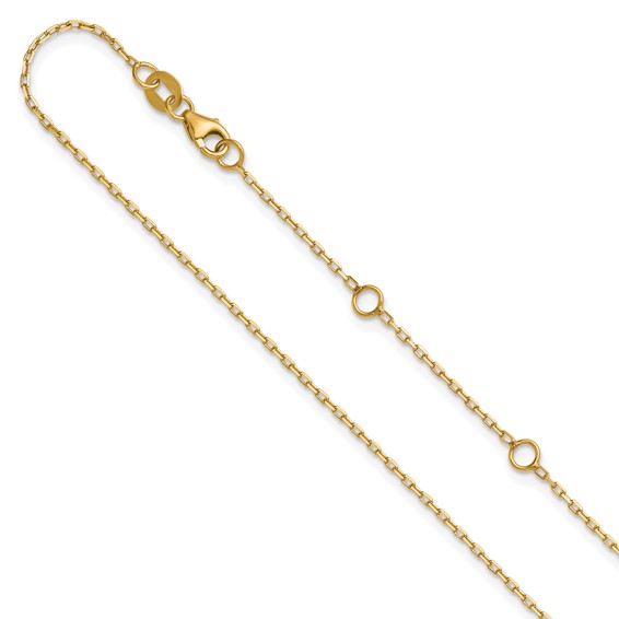 Herco Gold Adjustable Diamond-Cut Elongated Cable Chain