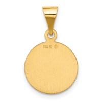 18K Yellow Gold Polished and Satin Solid Our Lady of Perpetual Help Medal Round Pendant view 3