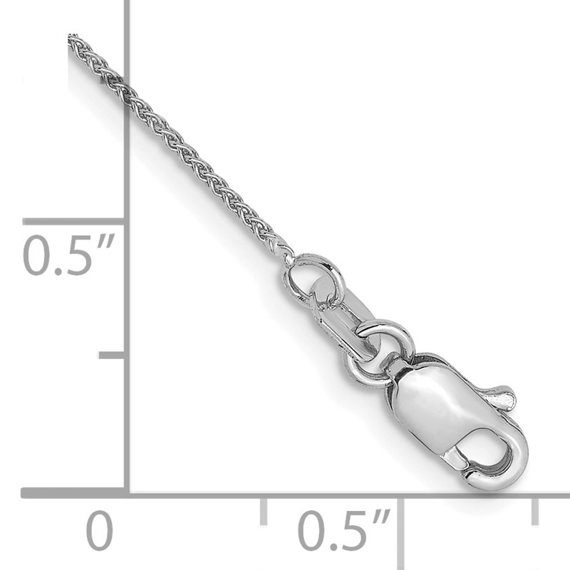14K White Gold .8mm Spiga Chain Anklet