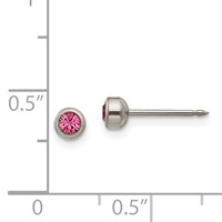 Inverness Titanium 4mm Rose Crystal Bezel Post Piercing Earrings view 4