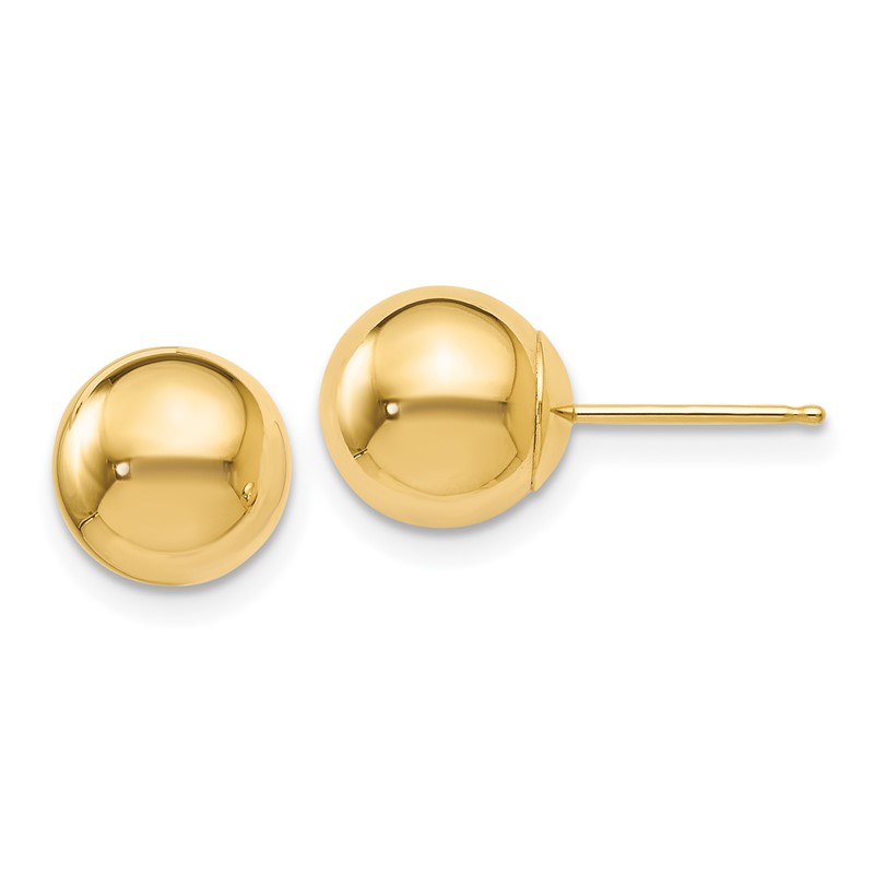 14K Polished 8mm Ball Post Earrings