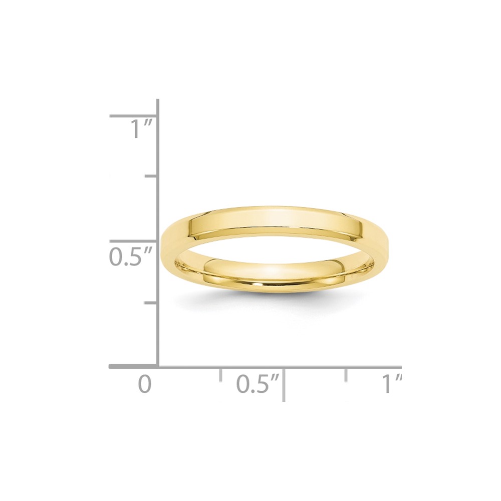 10k Yellow Gold 3mm Beveled Edge Comfort Fit Wedding Band Size 12 (1BEC030-12)