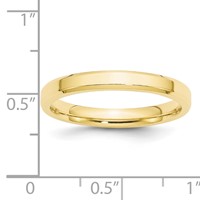 10K Yellow Gold 3mm Beveled Edge Comfort Fit Wedding Band view 4