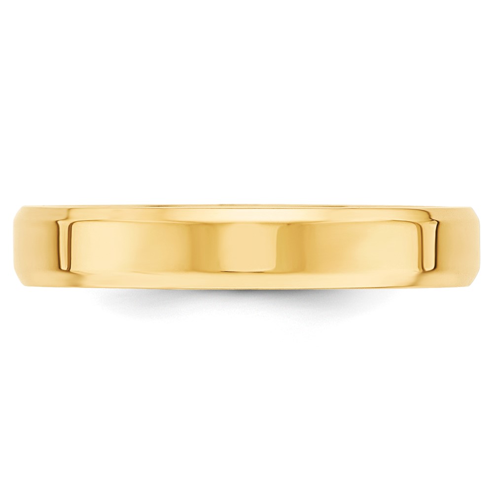 10k Yellow Gold 4mm Beveled Edge Comfort Fit Wedding Band Size 8 (1BEC040-8)
