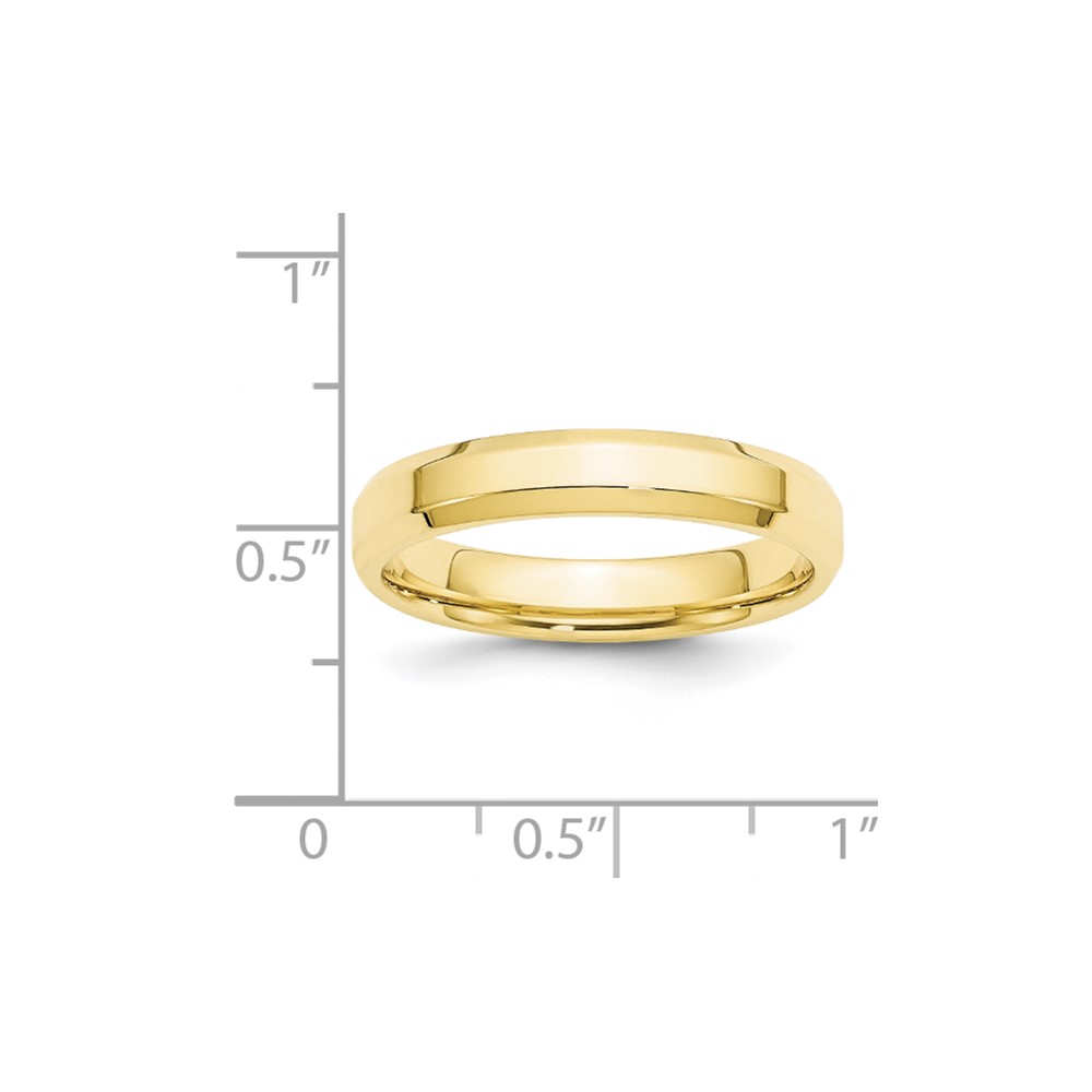 10k Yellow Gold 4mm Beveled Edge Comfort Fit Wedding Band Size 8 (1BEC040-8)