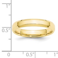 10K Yellow Gold 4mm Beveled Edge Comfort Fit Wedding Band view 4