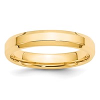 10K Yellow Gold 4mm Beveled Edge Comfort Fit Wedding Band view 1