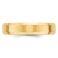 10K Yellow Gold 5mm Beveled Edge Comfort Fit Wedding Band view 3