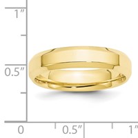 10K Yellow Gold 5mm Beveled Edge Comfort Fit Wedding Band view 4