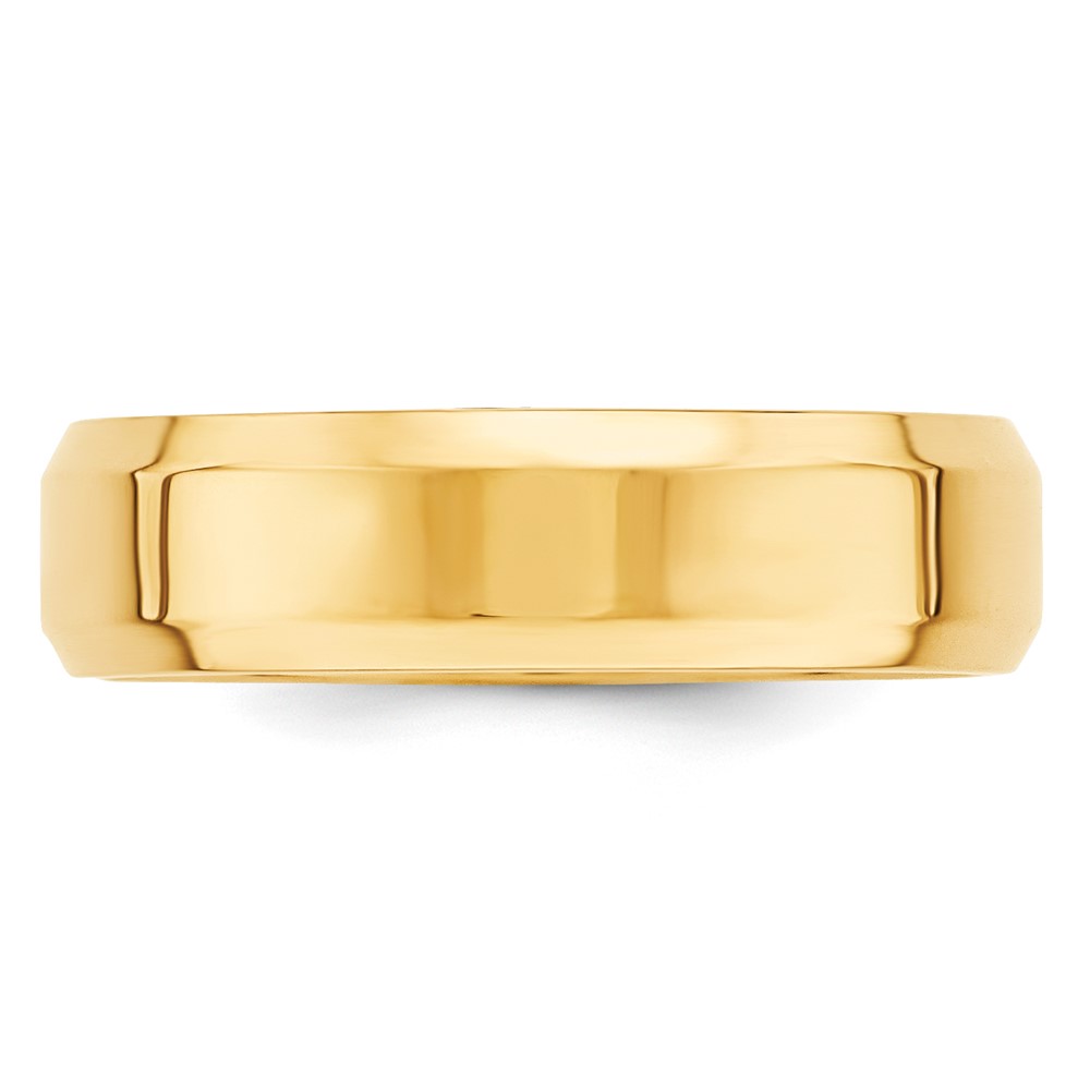 10k Yellow Gold 6mm Beveled Edge Comfort Fit Wedding Band Size 8 (1BEC060-8)