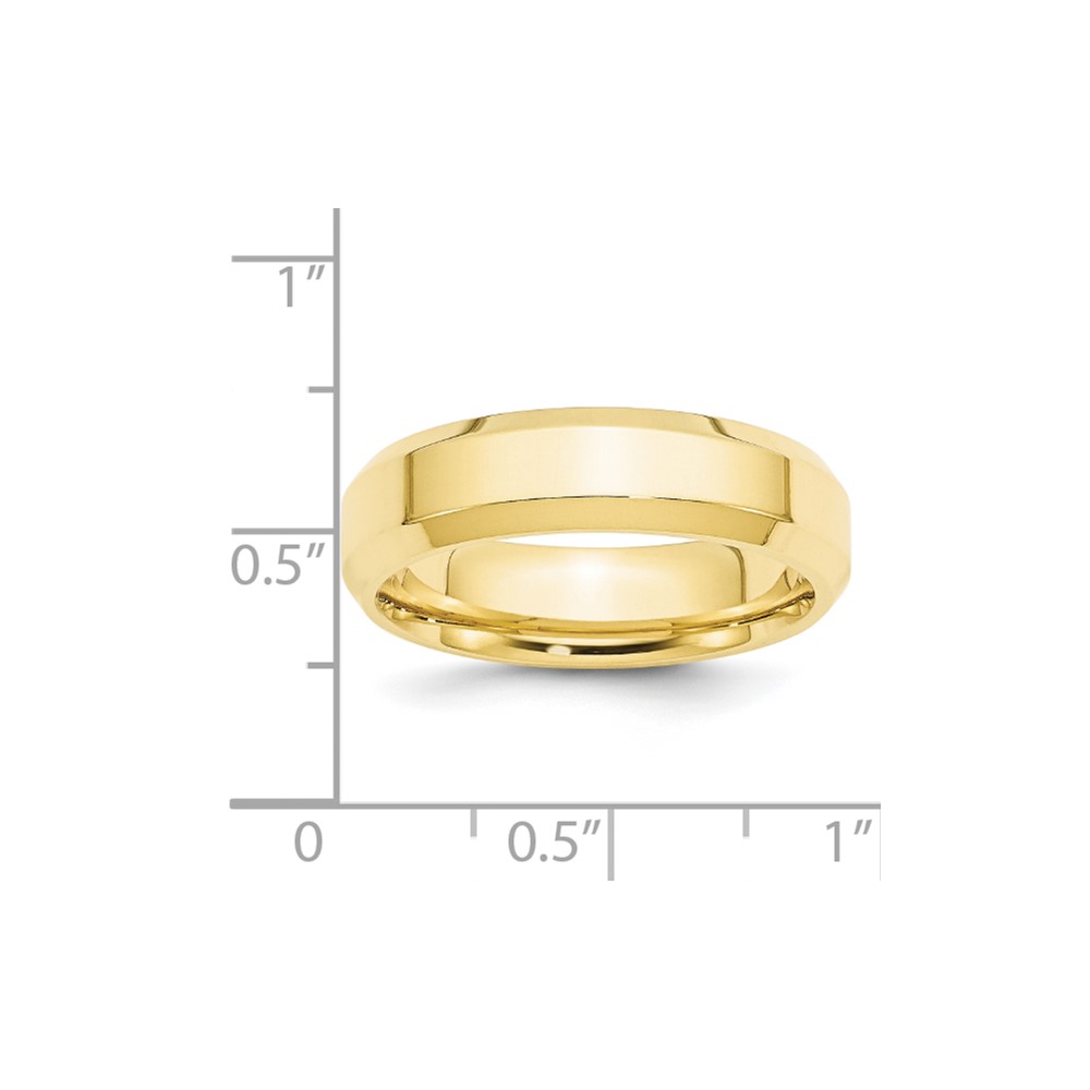 10k Yellow Gold 6mm Beveled Edge Comfort Fit Wedding Band Size 8 (1BEC060-8)