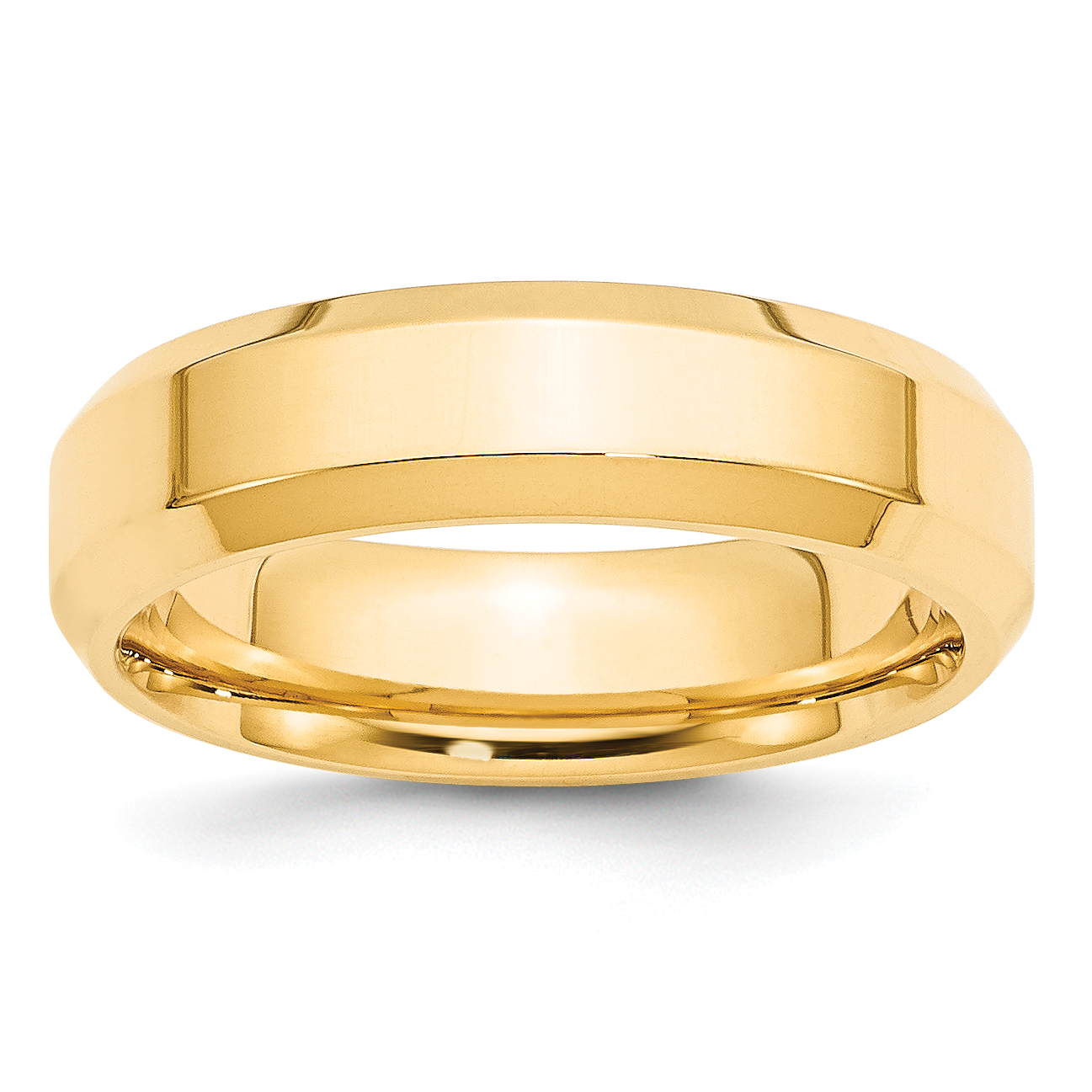 10k Yellow Gold 6mm Beveled Edge Comfort Fit Wedding Band Size 10 (1BEC060-10)