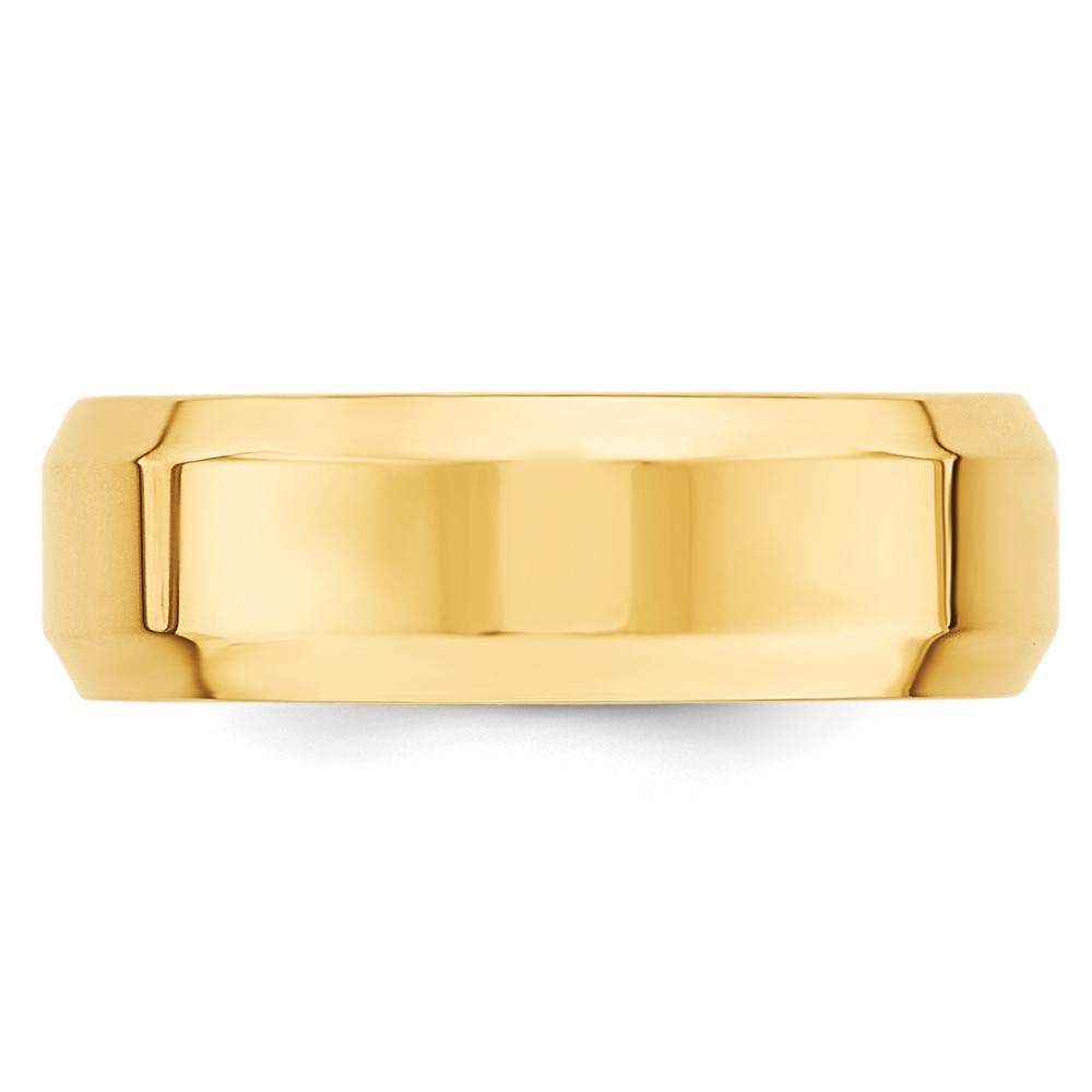 10k Yellow Gold 7mm Beveled Edge Comfort Fit Wedding Band Size 12 (1BEC070-12)