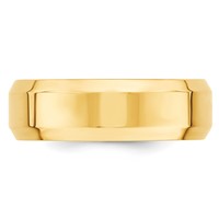 10K Yellow Gold 7mm Beveled Edge Comfort Fit Wedding Band view 3