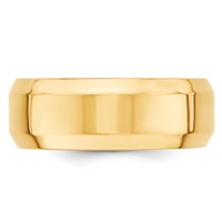 10K Yellow Gold 8mm Beveled Edge Comfort Fit Wedding Band view 3