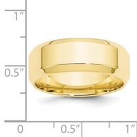 10K Yellow Gold 8mm Beveled Edge Comfort Fit Wedding Band view 4