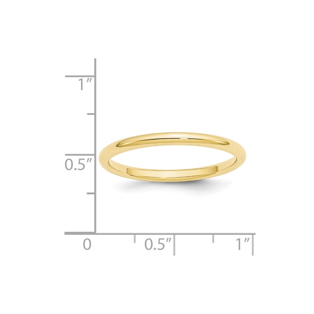10k Yellow Gold 2mm Standard Weight Comfort Fit Wedding Band Size 8 (1CF020-8)