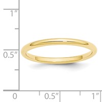 10K Yellow Gold 2mm Standard Weight Comfort Fit Wedding Band view 4
