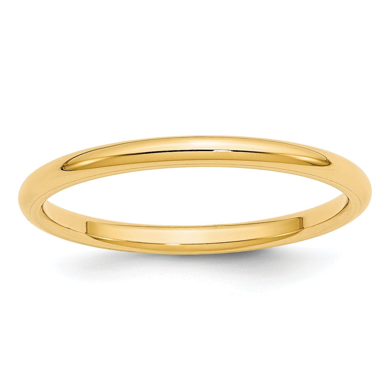 10k Yellow Gold 2mm Standard Weight Comfort Fit Wedding Band Size 6 (1CF020-6)