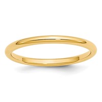 10K Yellow Gold 2mm Standard Weight Comfort Fit Wedding Band view 1