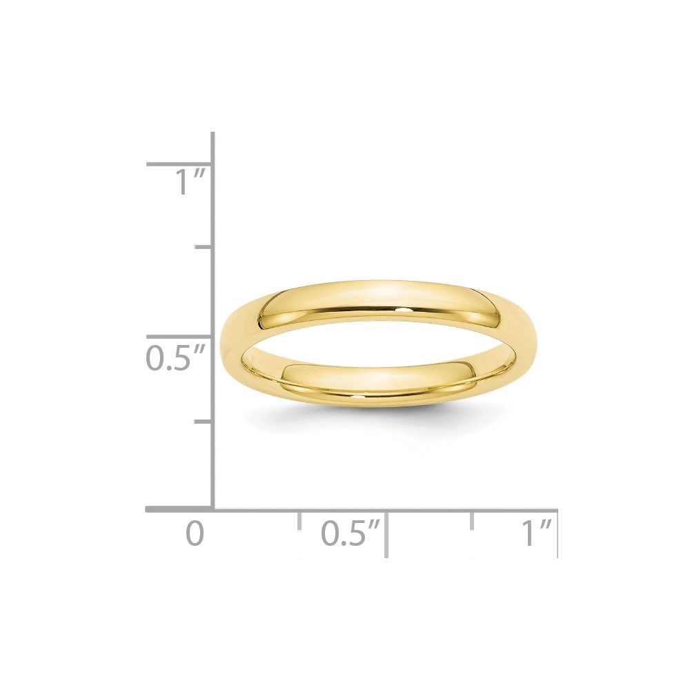 10k Yellow Gold 3mm Standard Weight Comfort Fit Wedding Band Size 4 (1CF030-4)