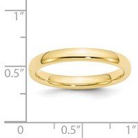 10K Yellow Gold 3mm Standard Weight Comfort Fit Wedding Band view 5