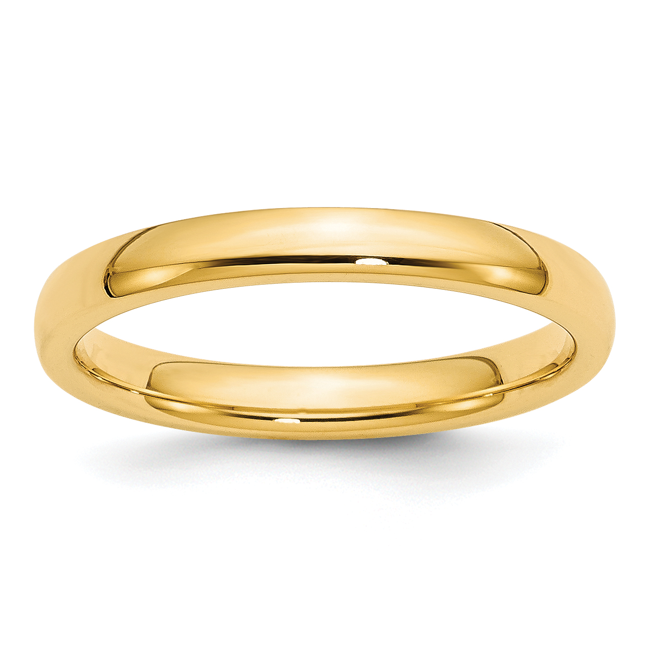 10k Yellow Gold 3mm Standard Weight Comfort Fit Wedding Band Size 4 (1CF030-4)
