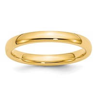 10K Yellow Gold 3mm Standard Weight Comfort Fit Wedding Band view 1