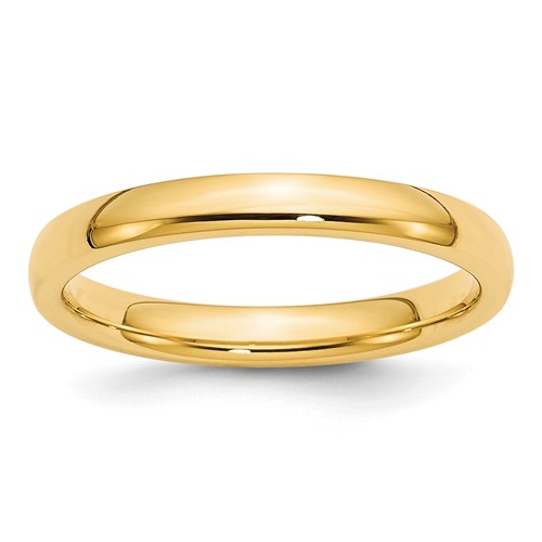 10k Yellow Gold 3mm Standard Weight Comfort Fit Wedding Band Size 9