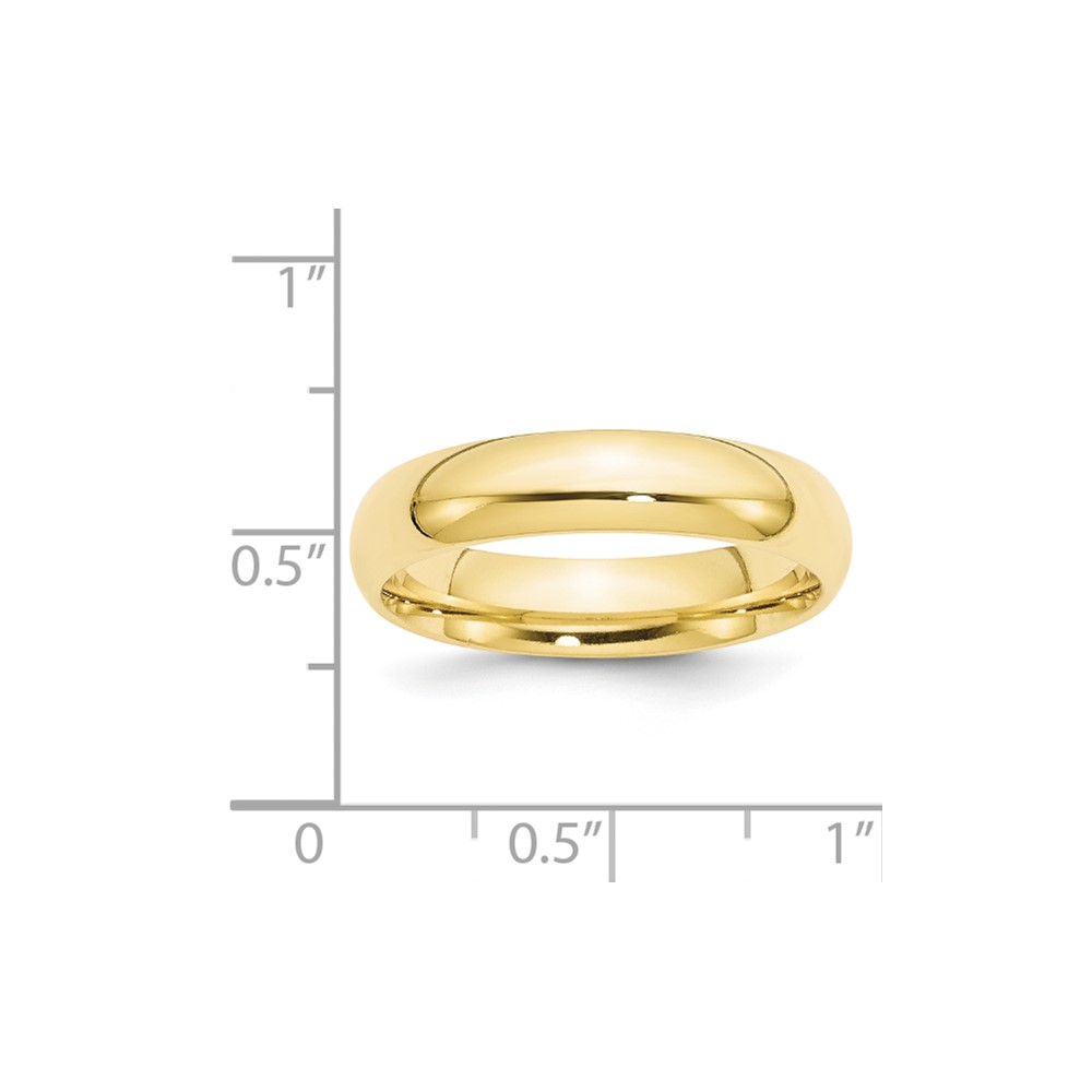 10k Yellow Gold 5mm Standard Weight Comfort Fit Wedding Band Size 11.5 (1CF050-11.5)