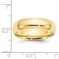 10K Yellow Gold 6mm Standard Weight Comfort Fit Wedding Band view 3