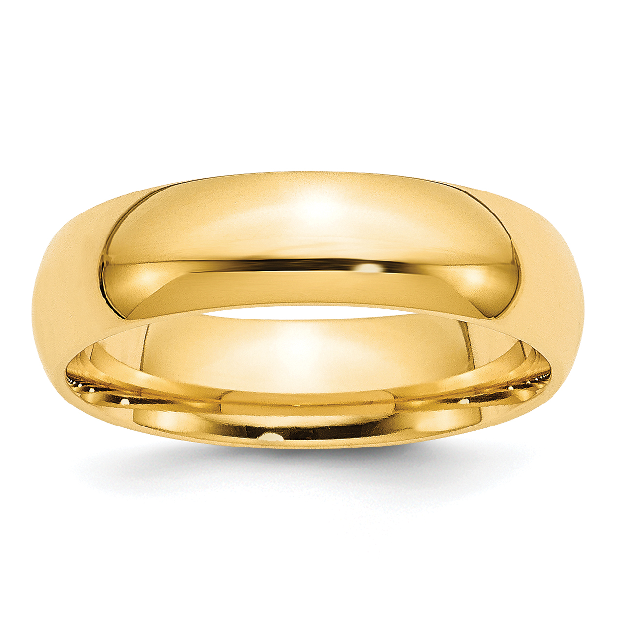 10k Yellow Gold 6mm Standard Weight Comfort Fit Wedding Band Size 10 (1CF060-10)