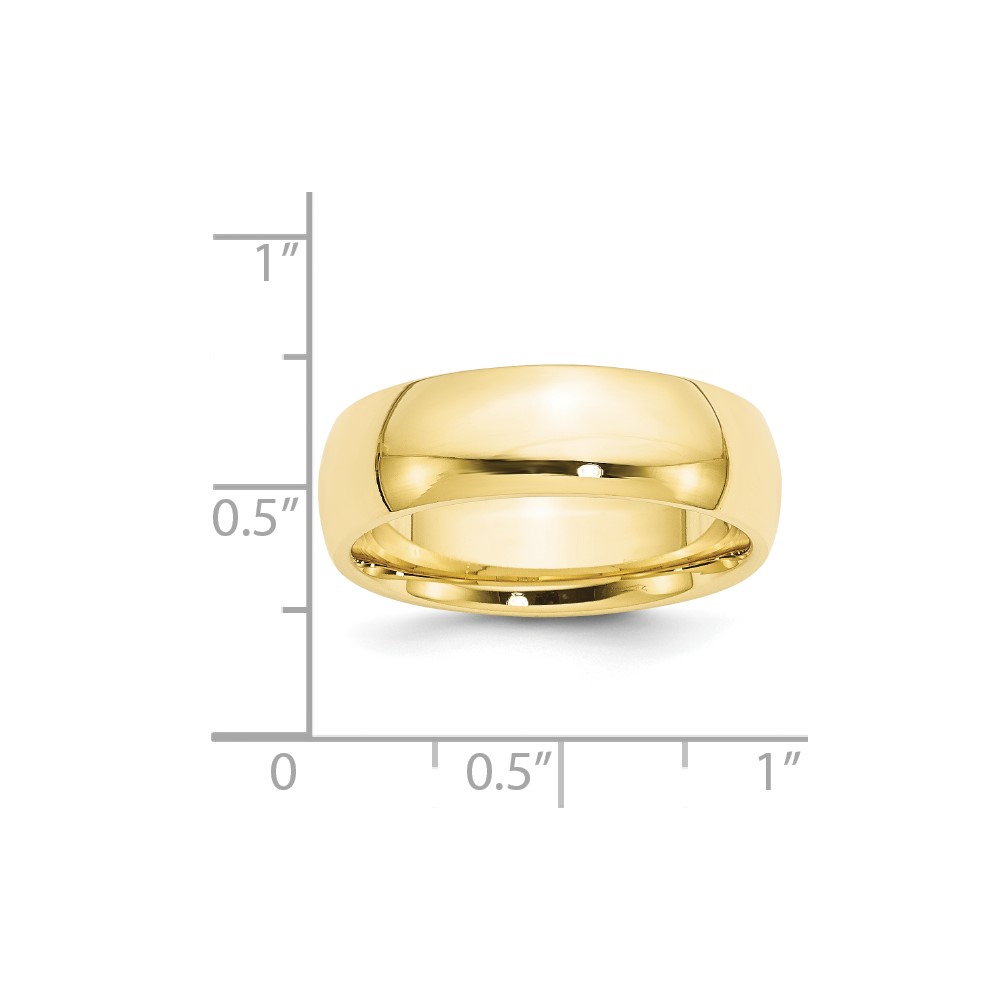 10k Yellow Gold 7mm Standard Weight Comfort Fit Wedding Band Size 14 (1CF070-14)