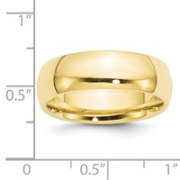 10K Yellow Gold 7mm Standard Weight Comfort Fit Wedding Band view 3