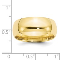 10K Yellow Gold 8mm Standard Weight Comfort Fit Wedding Band view 3