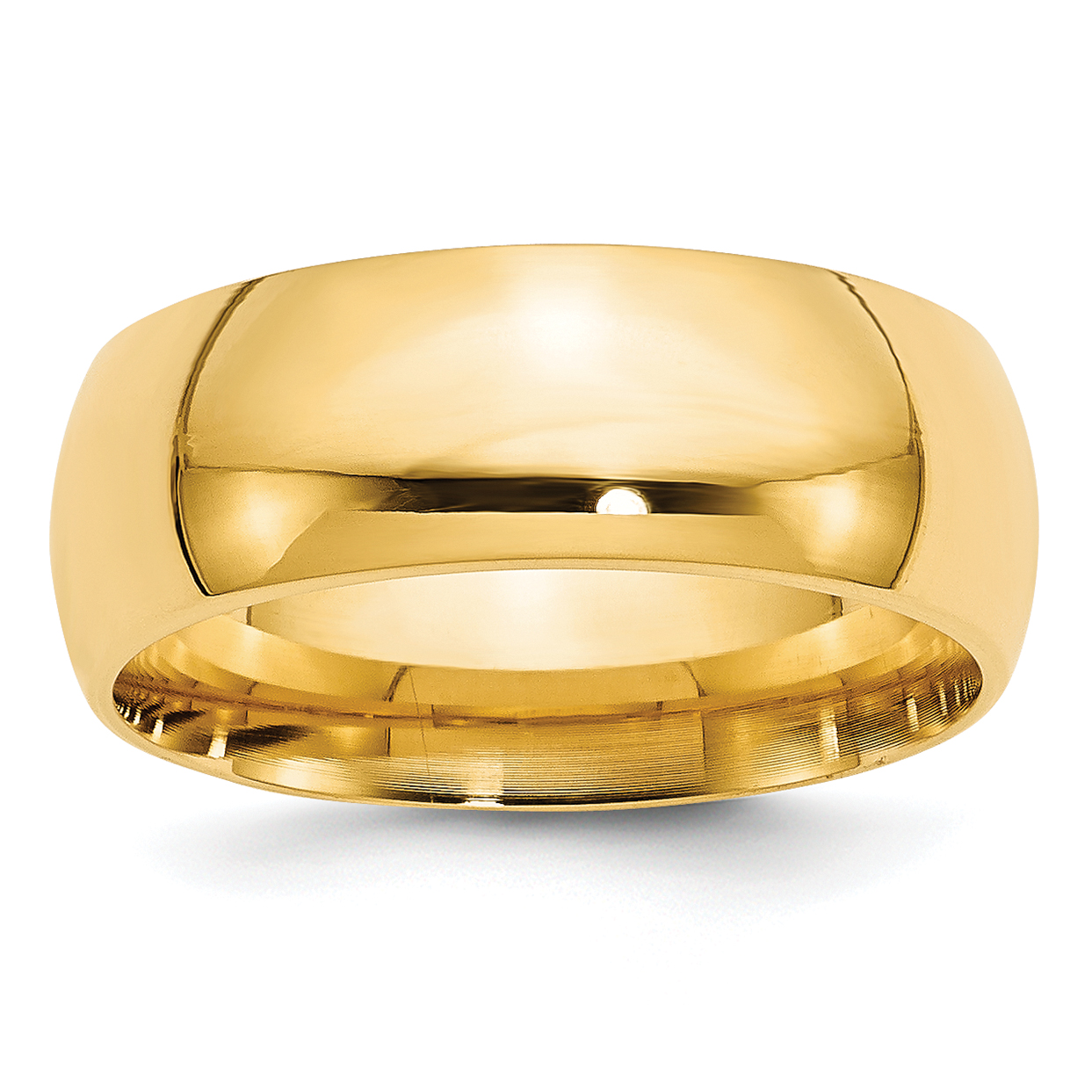 10k Yellow Gold 8mm Standard Weight Comfort Fit Wedding Band Size 6 (1CF080-6)