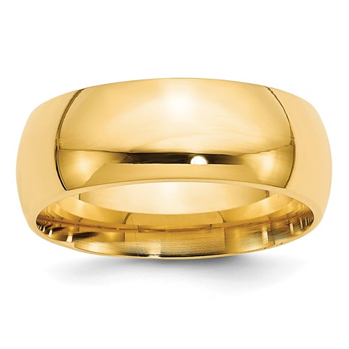 10k Yellow Gold 8mm Standard Weight Comfort Fit Wedding Band Size 4