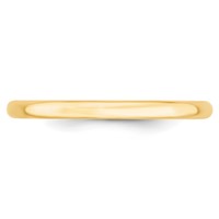 10K Yellow Gold 2mm Lightweight Comfort Fit Wedding Band view 2